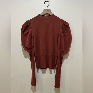 Bohme Puffy Long Sleeve Copper Brown Sweater Shirt - Women’s Size Small